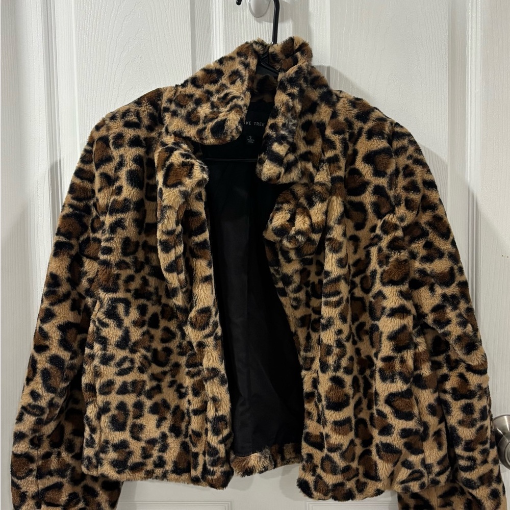Love Tree Brown Leopard Teddy Jacket